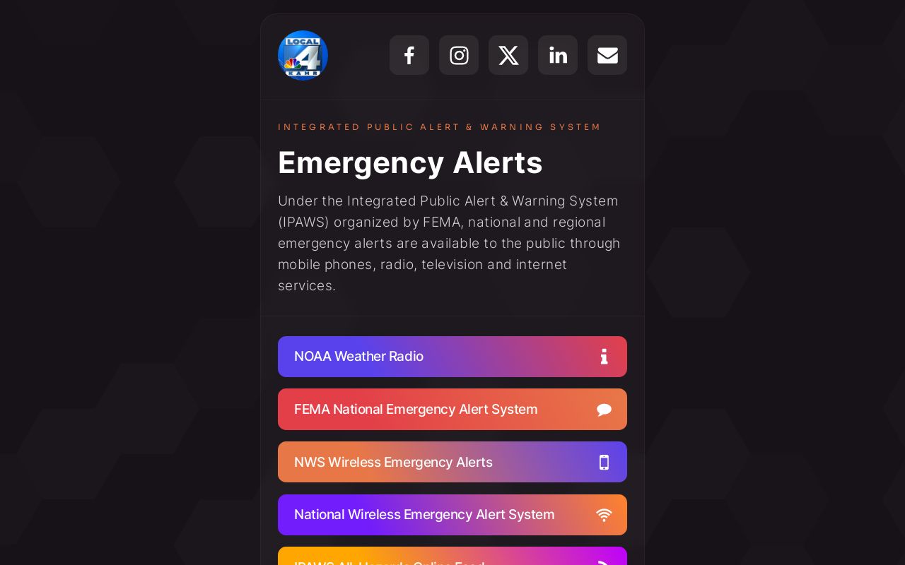 Public Risk Alert Integrated Public Alert & Warning System Information